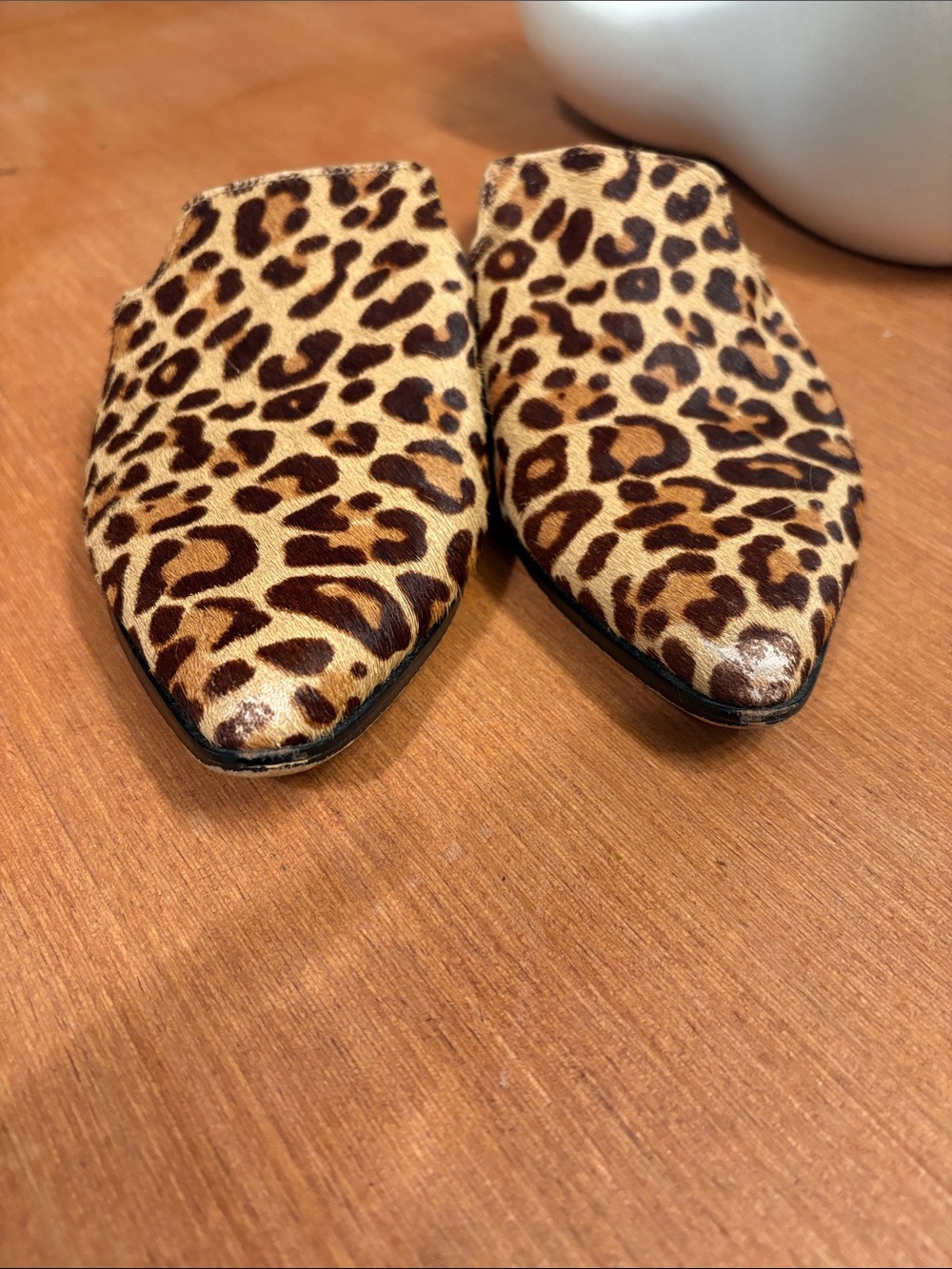 Dolce Vita Leopard Print Pointed Mules in Brown and Tan - Picture 2 of 7
